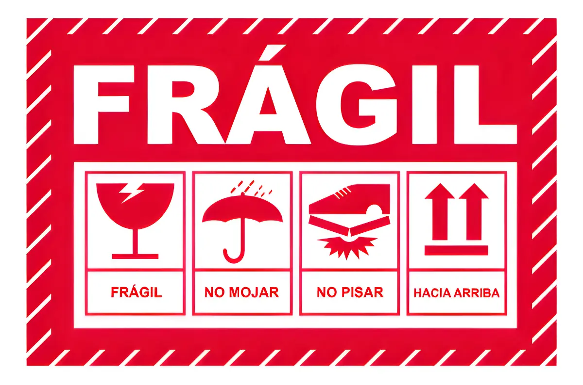 Rollo de etiquetas Frágil 6x4 pulgadas StorreEtiquetas